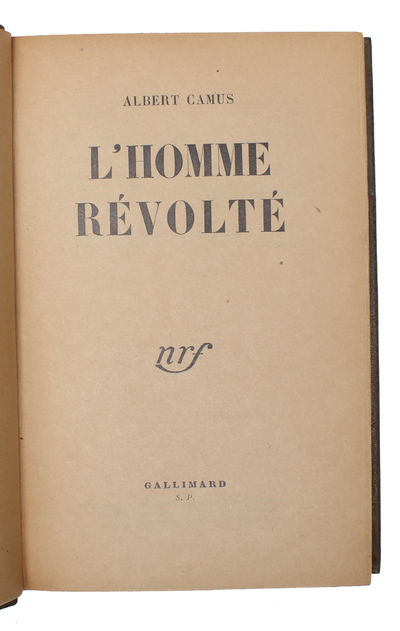 L'Homme révolté.  - [PRESENTATION-COPY] (photo 4)