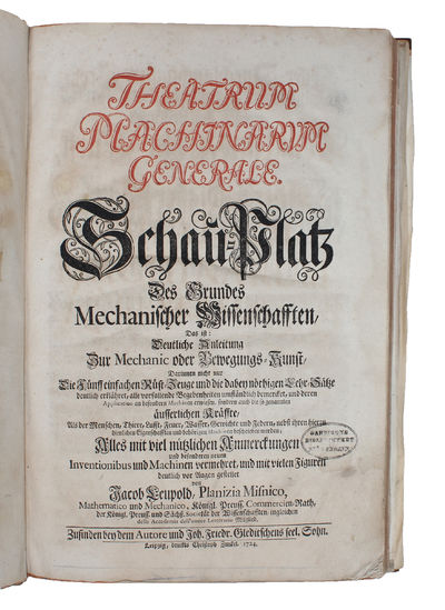 Theatrum Machinarum Generale. Schau=Platz des Grundes Mechanischer Wissenschaften...   Alles mit viel nütlichen Anmerkungen und besonderen neuen Inventionibus und Machinen vermehret, und mit vielen Figuren deutlich vor Augen gestellet... Bd. 1-9 (von 10) (photo 3)