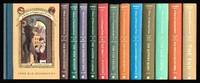 image of A SERIES OF UNFORTUNATE EVENTS: The Bad Beginning; The Reptile Room; The Wide Window; The Miserable Mill; Austere Academy; Ersatz Elevator; Vile Village; Hostile Hospital; Carnivorous Carnival; Slippery Slope; Grim Grotto; Penultimate Peril; The End