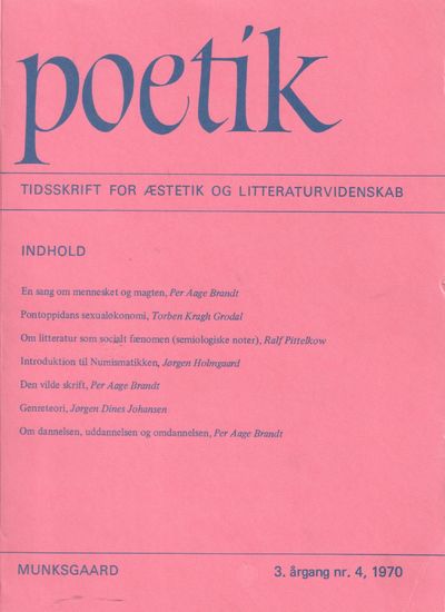 Poetik, tidsskrift for æstetik og…