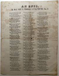 Ca. 1860 Unrecorded broadside class satirical poem, An Epic - Jefferson College, Washington, PA