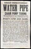 Wyckoff's Patent Boring Machine Advertising Broadside (for wooden pipes)