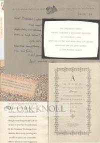 Collection of material printed by The Platen Press of Orinda, California with letter