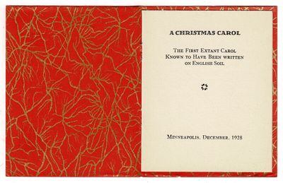 A Christmas carol. The first extant carol known to have been written on English soil