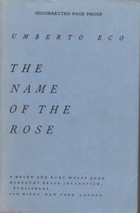 The Name of the Rose by Umberto ECO - Paperback - Signed First Edition - 1983 - from Sawtooth Books (SKU: 28532)