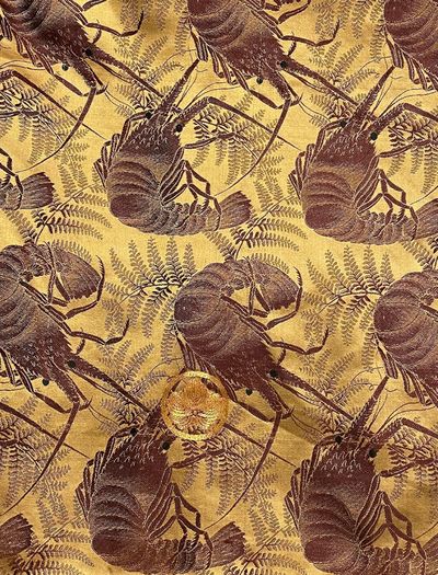 [TEXTILES - JAPAN, 1920s-1940s]. A lavish bridal kimono featuring lobsters