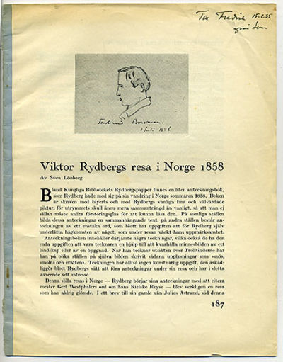 Viktor Rydbergs resa i Norge 1858. [Extrakt ur…