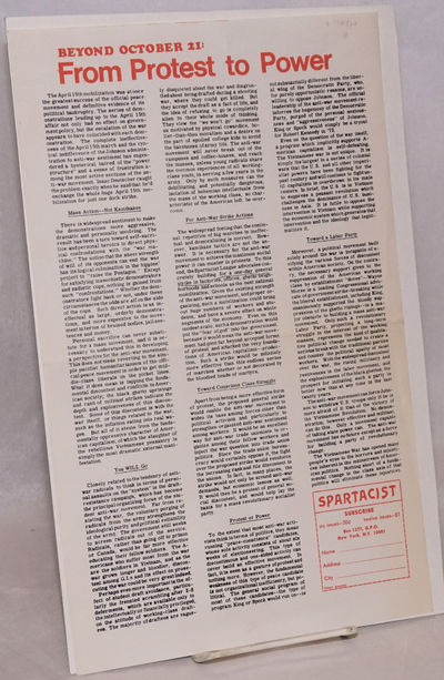 Beyond October 21: from protest to power [handbill]