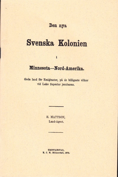 Den nya svenska kolonien i Minnesota-…