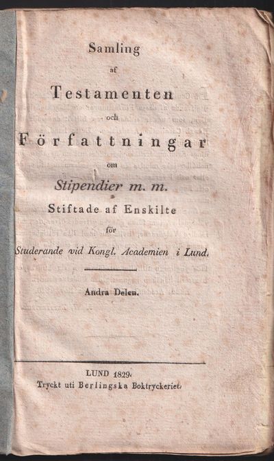 Samling af testamenten och författningar om…