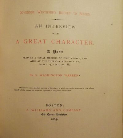 GOVERNOR WINTHROP'S RETURN TO BOSTON