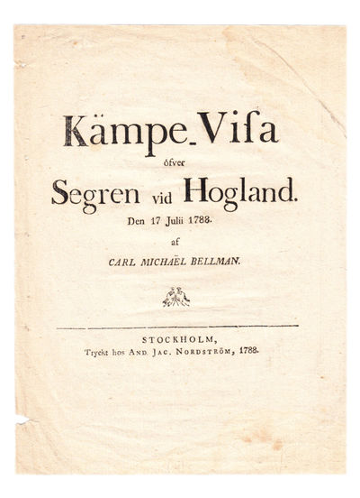Kämpe-visa öfver segren vid Hogland. Den 17 julii…