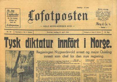 Lofotposten. Nr. 83. Svolvær onsdag 10. april…