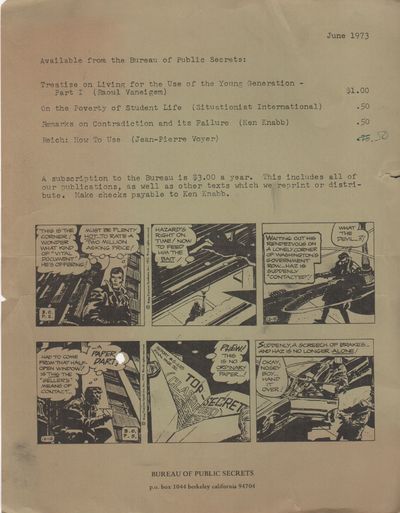 AVAILABLE FROM THE BUREAU OF PUBLIC SECRETS