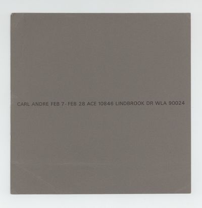 Exhibition card: Carl Andre (7-28 February [1976])