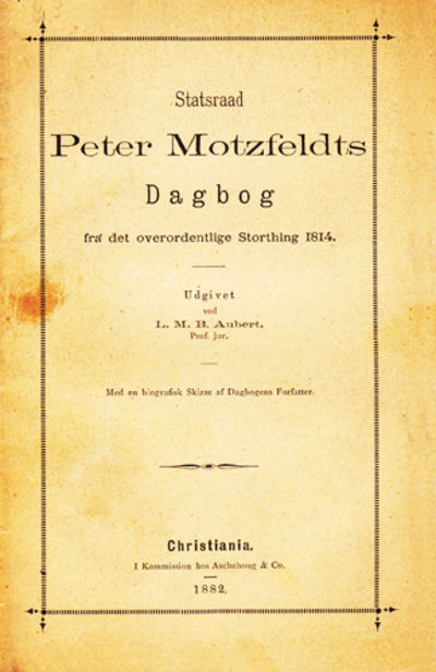 Statsraad Peter Motzfeldts Dagbog fra det…