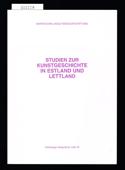 Studien zur Kunstgeschichte in Estland und…