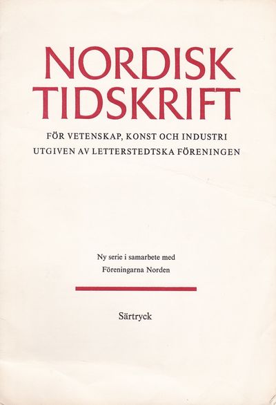 Ingvar Andersson och Skånes historia. Särtryck ur…
