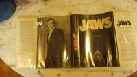 Jaws: A Novel IN DUSTJACKET, STATED 1ST EDITION, 1974 ON TITLE & COPYRIGHT PG, TERRIFYING & SCARY...