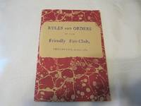 cover of Rules and Orders of the Friendly Fire-Club, Shelburne, August, 1784