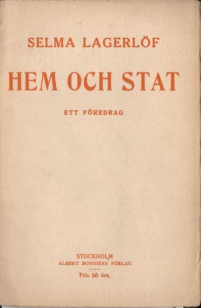 HEM OCH STAT. Föredrag vid Rösträttskongressen…