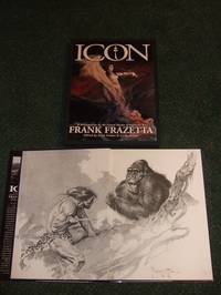 ICON:  A Retrospective By the Grand Master of Fantastic Art - FRANK FRAZETTA - slipcased Edition with Additional Section of Drawings (rear cover shows Night They Raided Minsky&#039;s artwork for the movie, endpapers show Tarzan of the Apes and a gorilla ) by Fenner, Arnie and Cathy (eds.); FRANK FRAZETTA; Introduction By James Bama; Foreword By Rick Berry&#39; with William Stout - 1998