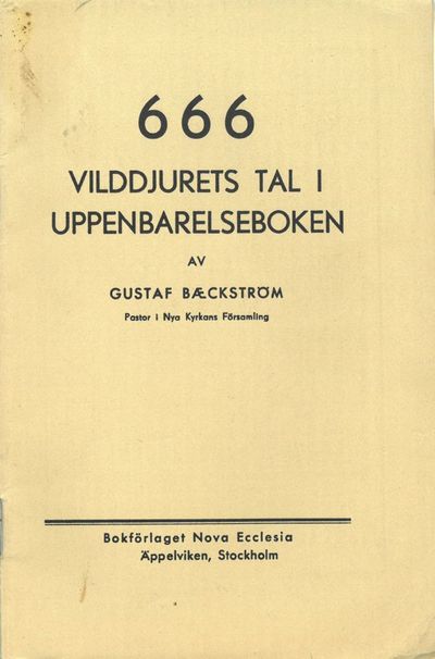 666. Vilddjurets tal i uppenbarelsesboken. Av…