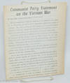 Communist Party Statement on the Vietnam War
