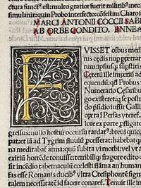 cover of Early printing: double-sided leaf from : Sabellicus, Marcus Antonius. Rapsodiae historiarum Enneadum. France: n.p., 1513