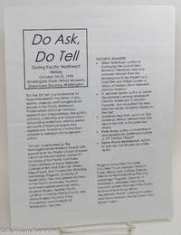 Do Ask, Do Tell: outing Pacific Northwest history, October 24-25, 1998; Washington State History...