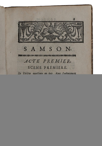 Samson mis en verso ... Represente pour la premiere fois le viengt-huist Fevrier par les Comédiens italiens ordinaires de S. M., théâtre de l'Hôtel de Bourgogne, 28 février 1730 (+) Le Bolus, parodie du Brutus. Represente le 24. Janvier 1731 par... - [THREE RARE EARLY FRENCH PLAYS] (photo 2)