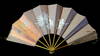 Printed Buena Vista Spring Hotel Menu on Lg. Watercolor decorated Paper Hand Fan 1894, Asian Motif - Chrysanthemum