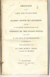 ORATION ON THE LIFE AND CHARACTER OF GILBERT MOTIER DE LAFAYETTE