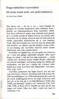 Svaga maskuliner i nysvenskan. Ett stycke svensk…