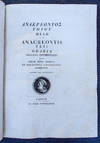 [In Greek]: Anakreontos Teiou Mele.  Anacreontis Teii Odaria