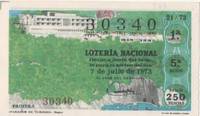 cover of Loteria E00195: hoja nº 15. Loteria Nacional. Nº 30340, serie 5ª, fracción 1ª, precio 250 pesetas, sorteo 21/73 del 7 de Julio de 1973. Parador de Turismo-bagur