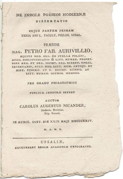 De indole poëseos hodiernæ. I. A.a.