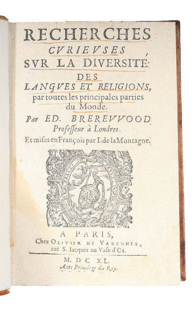 Recherches Curieuses sur la Diversité des Langues et Religions (...). (photo 2)
