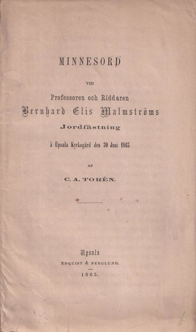 Minnesord vid professoren och riddaren Bernhard…