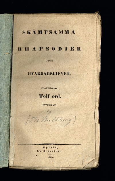Skämtsamma rhapsodier utur hvardagslifvet. Tolf…
