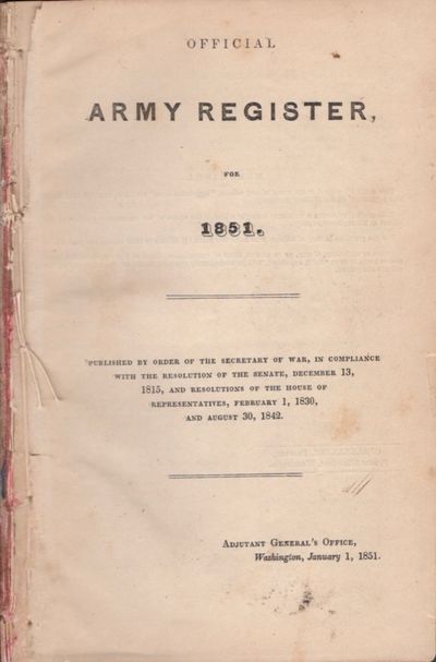 Official Army Register, for 1851