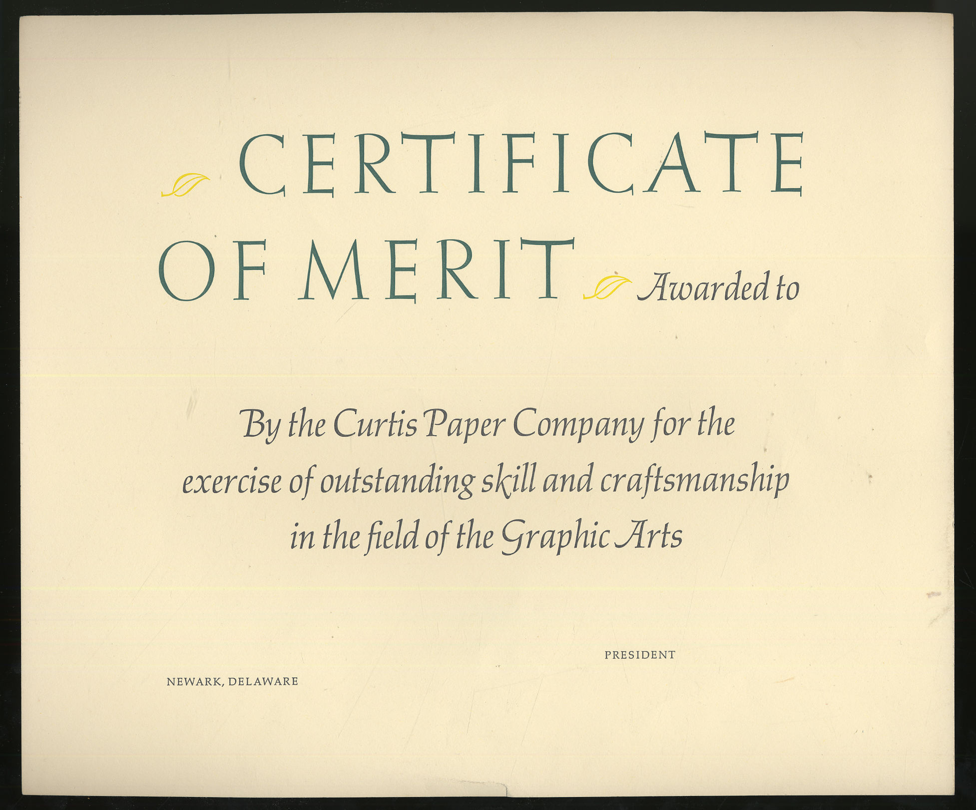 Certificate of Merit