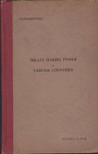 image of The Treaty-Making Power in Various Countries, Original 1919 Pamphlet