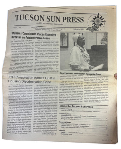 Tucson Sun Press: An African-American Newspaper, Vol. 3, No. 12 (February 1996)
