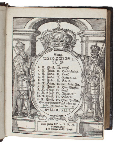 Den Rette Judske Lowbog, Nu Nylige offuerseet, Corrigerit oc Forbedrit, som Anno M.D.LXXXX er udgangen. Og nu paa ny igien oplagt. (+) Christian III's Recess (+) Frederich II's Recess. (+) Frederich II's Handfestning. (+) Fr. II.. Gaards Rætten (+)... (photo 3)