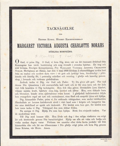 Tacksägelse vid hennes kungl. höghet…