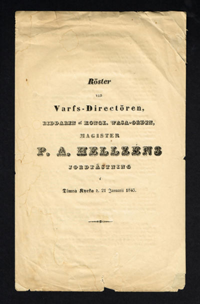 Röster vid varfs-directören, riddaren af Kongl.…