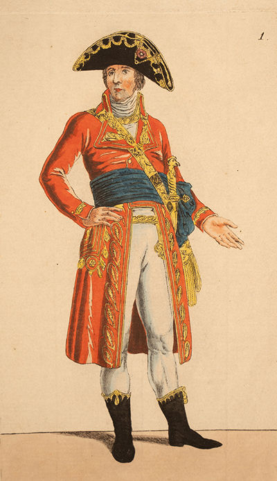 Neuestes Costüme der Staatsbeamten der Republik Frankreich nach dem Befehl des ersten Consuls Bonaparte