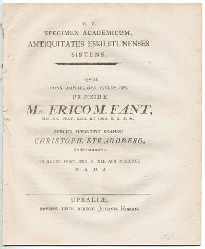 Specimen academicum, antiquitates Eskilstunenses…