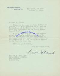 One Year After His Failed “Court-Packing Scheme”, FDR Replies To Former Federal Judge William Hunt’s Recommendation For A New Supreme Court Justice